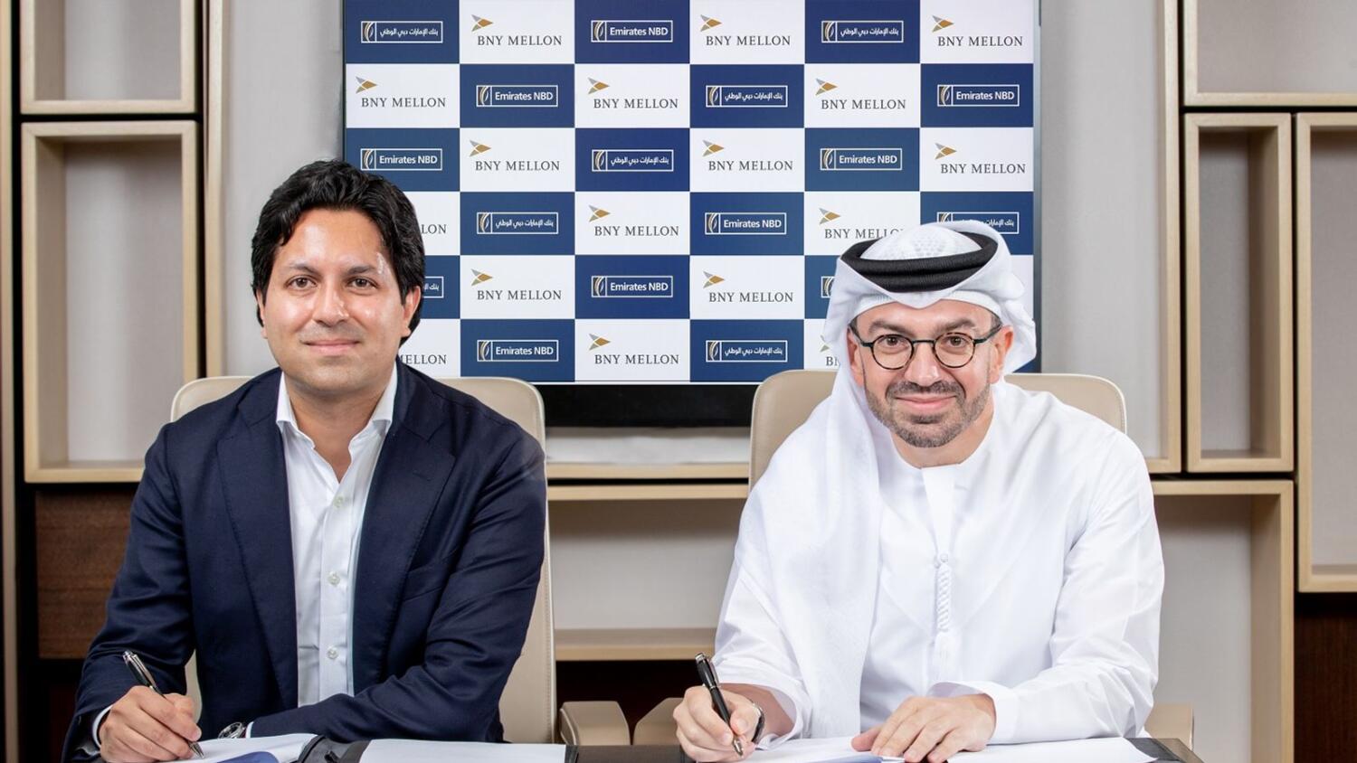 Akash Shah, Chief Growth Officer at BNY Mellon and Ahmed Al Qassim, Group Head, Corporate and Institutional Banking at Emirates NBD. — Supplied photo